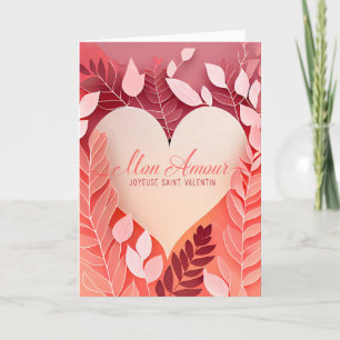 French Valentine's Day Botanical Heart Holiday Card