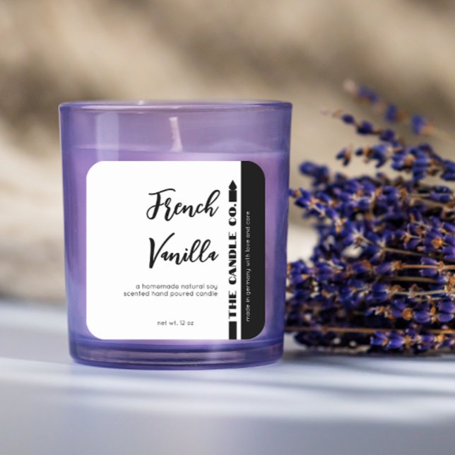 French Vanilla Candle White Product Label (Creator Uploaded)