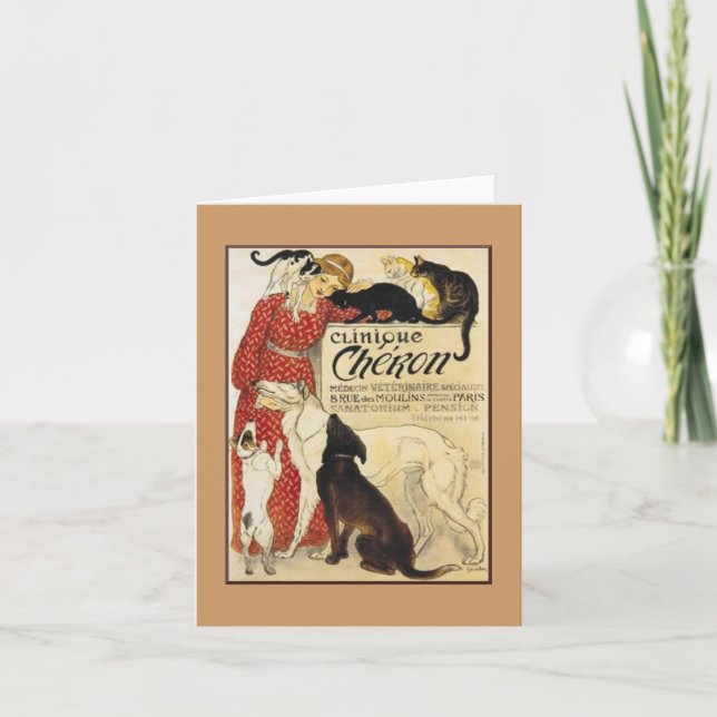 French Veterinary Ad Note Card (Front)