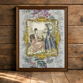 French Victorian Coastal Fashion Decoupage Tissue Paper