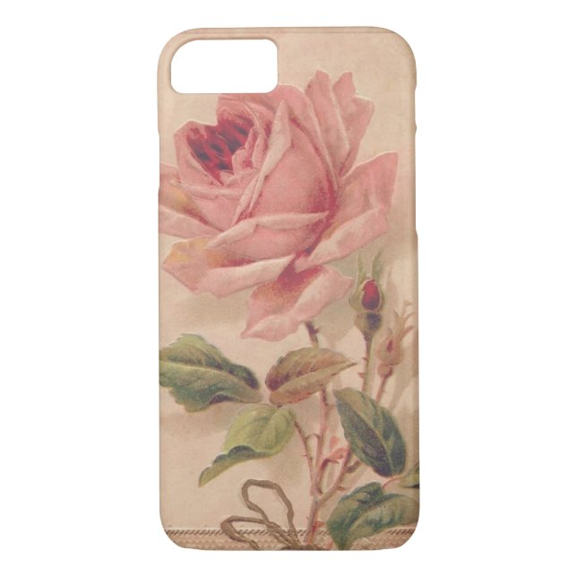 French Victorian Pink Rose Case-Mate iPhone Case (Back)