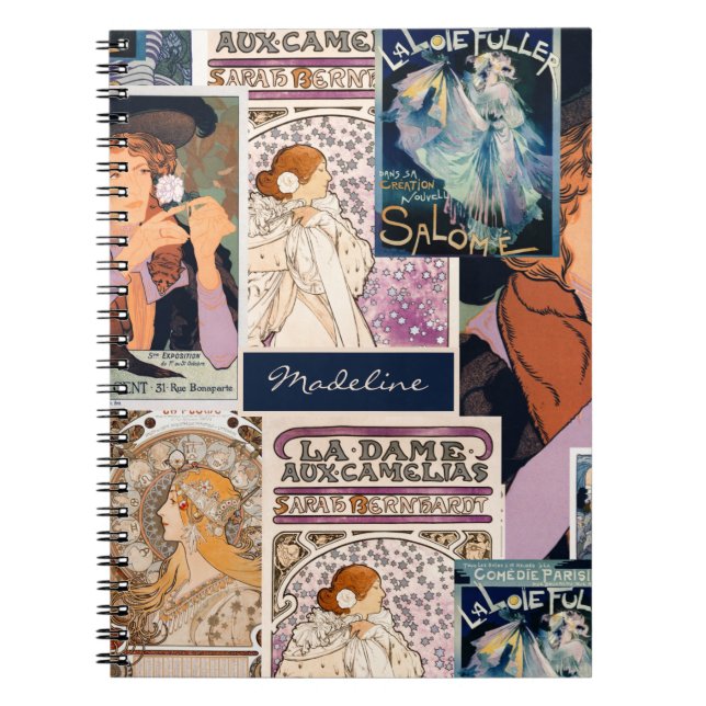 French Vintage Art Poster Collage Personalised Notebook (Front)
