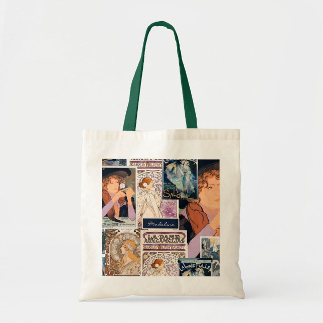 French Vintage Art Poster Collage Personalised Tote Bag (Front)