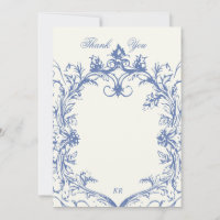 French Vintage Floral Wedding Thank You Card