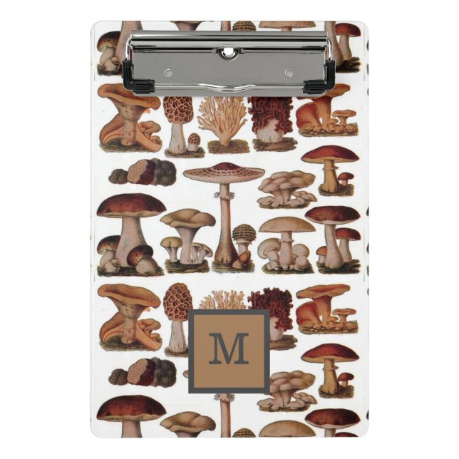 french vintage mushroom woodland botanical mini clipboard (Front)