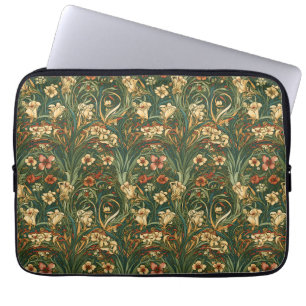 French, vintage, nouveau inspired wildflowers  laptop sleeve