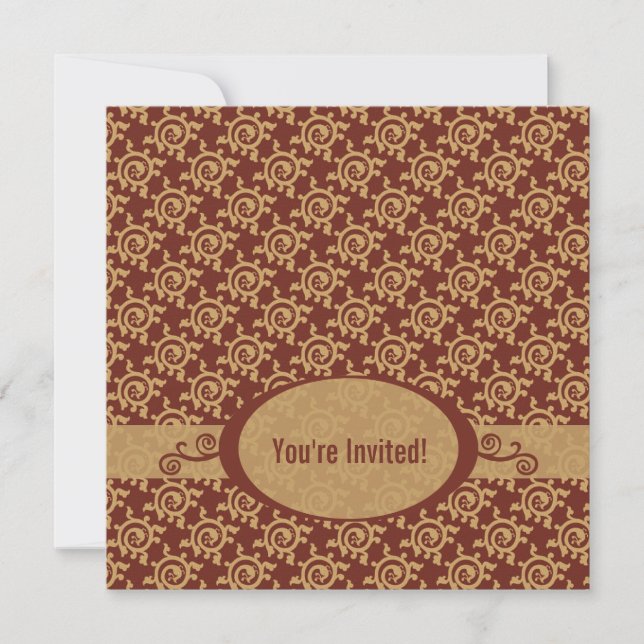 French Vintage Pattern Birthday Invitation (Front)