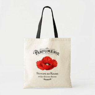 French Vintage Perfume Maker Red Poppy Paris Tote Bag