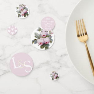 French Vintage Roses Wedding Table Confetti