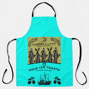 French Vintage Sardine Kitchen Apron