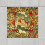 French Vintage Tapestry Pattern Jewel Tones  Tile<br><div class="desc">Add an elegant and unique focal point to your tiled space with these French vintage tapestry pattern ceramic tiles. The rich jewel tones of forest green, gold, teal blue and dark coral will complement many home décor colour schemes and styles. The antique design features a central allegorical figure surrounded by...</div>