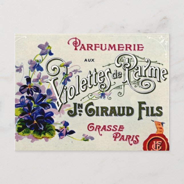 French Violette Perfume Label Postcard (Front)
