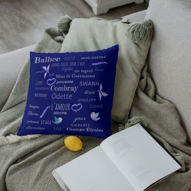 French vocabulary of Proust  - chalkboard Cushion (Creator Uploaded)