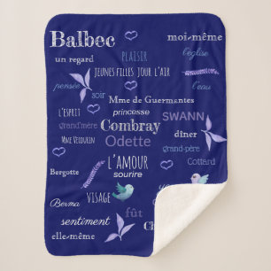 French vocabulary of Proust  - chalkboard Sherpa Blanket