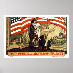 FRENCH WAR RELIEF POSTER - 1917