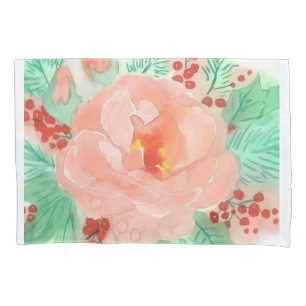 French watercolor rose pillowcase