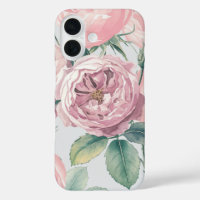 French watercolor roses pattern iPhone case