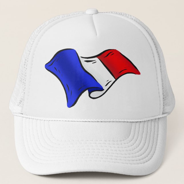 French wavy flag for lovers of France Trucker Hat (Front)