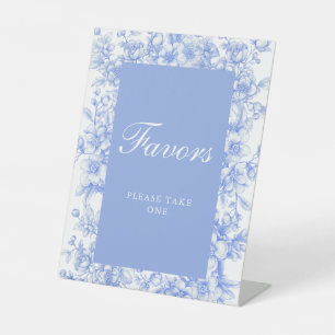 French Wedding Floral Something Blue Favours Pedestal Sign