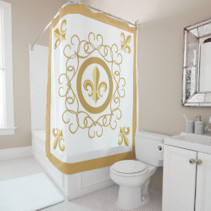 French White Shower Curtain