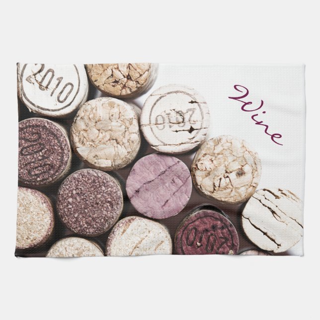 french wine bottle corks tea towel (Horizontal)
