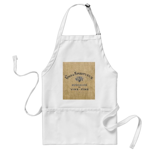 French Wine on Burlap Standard Apron (Front)