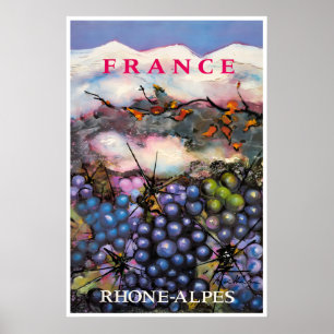 French Wine Print Rhone-Alps Travel Poster France