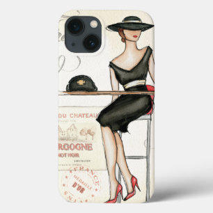 French Woman Drinking Red Wine iPhone 13 Case