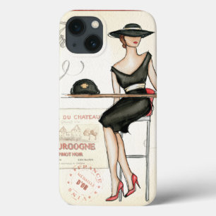 French Woman Drinking Red Wine iPhone 13 Case