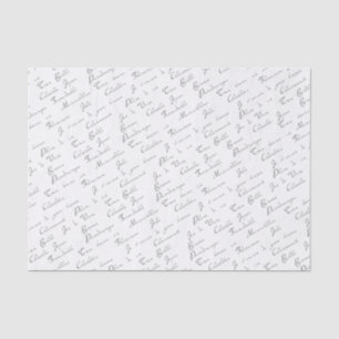 French Words Script Decoupage Pattern Tissue Paper