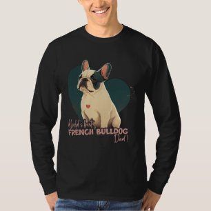 Frenchbulldog With Heartdecoration  Frenchy Dogdad T-Shirt