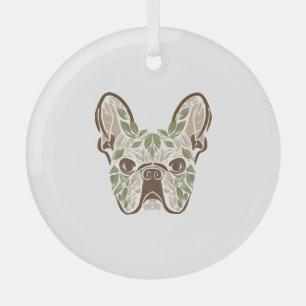 Frenchie art glass tree decoration