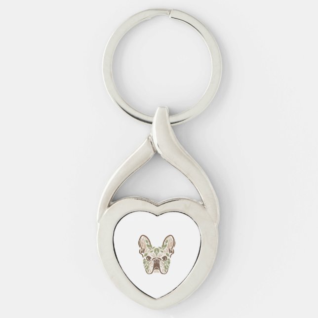 Frenchie art key ring (Front)