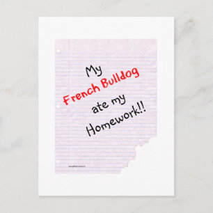Frenchie Ate My Homework Postcard