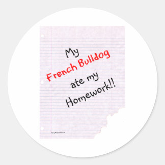 Frenchie Ate My Homework - Sticker
