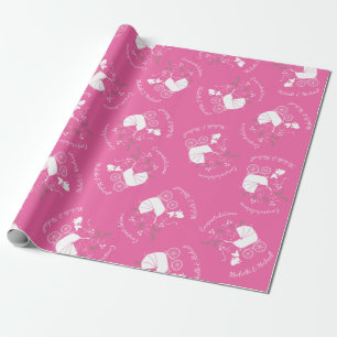 Frenchie Baby Shower French Bulldog Pink Wrapping Paper