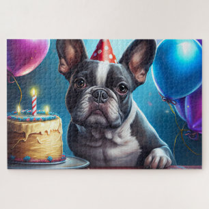 Frenchie Birthday Bash: A Cute French Bulldog Jigsaw Puzzle