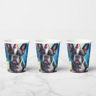 Frenchie Birthday Bash: A Cute French Bulldog Paper Cups