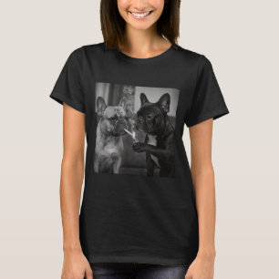 Frenchie Buddies Funny French Bulldog Smoking T-Shirt