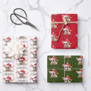 Frenchie Christmas Wrapping Paper Sheets