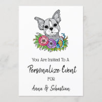 *~* Frenchie  Cute French Bulldog Event Invitation