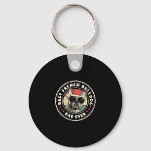 Frenchie Dad Ever Retro French Bulldog Lover Owner Key Ring