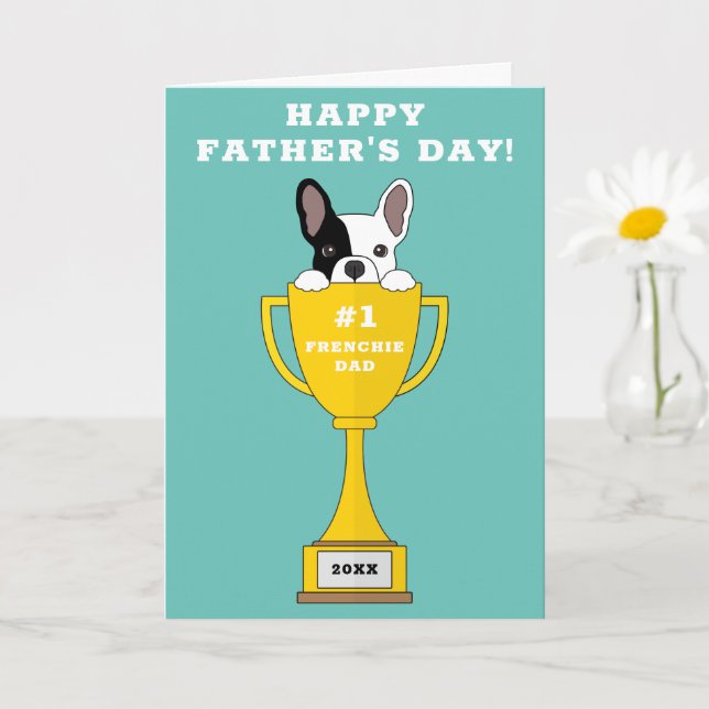 Frenchie Dad Father's Day | Number 1 Frenchie Dad Card (Small Plant)