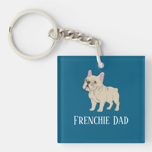 Frenchie Dad Key Ring (Front)