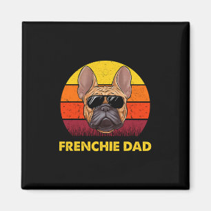 Frenchie Dad Retro Sunset Sungles Men French Bulld Magnet