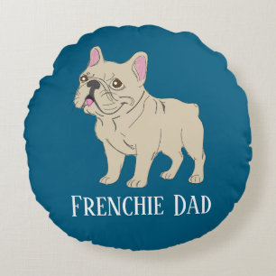 Frenchie Dad Round Cushion