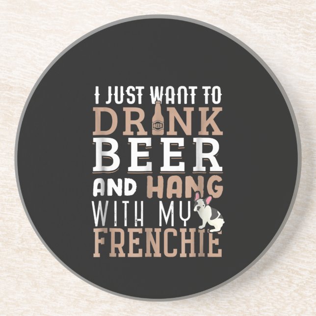 Frenchie Dad T Funny French Bulldog Lover Gift Coaster (Front)