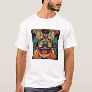 Frenchie Day of the Dead Sugar Skull Dog Mum Dad T-Shirt
