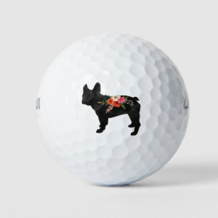 Frenchie Dog Breed Boho Floral Silhouette Golf Balls