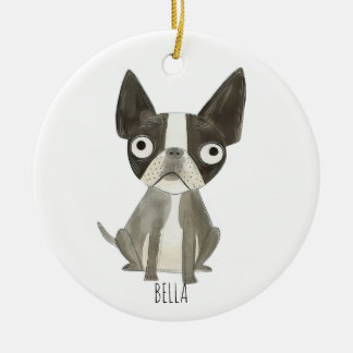Frenchie Dog Ceramic Tree Decoration